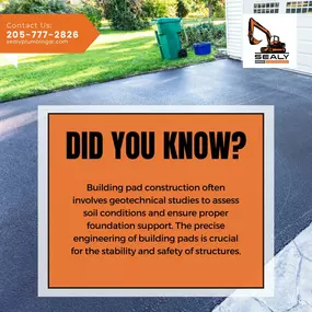 Contact us at (205) 777-2826 for expert driveway and building pad construction. We're building the foundations of your future. #ConstructionPros