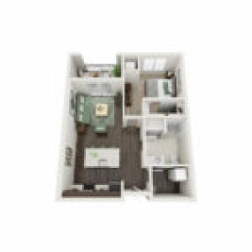 The Glade Floor Plan Elite-B1, One Bedroom One Bath Apartment in Janesville Wisconsin