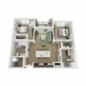 The Glade Floor Plan Executive-C1, Two Bedroom Two Bath Apartment in Janesville Wisconsin