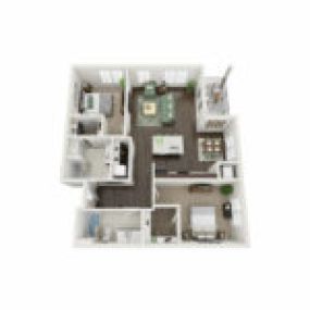 The Glade Floor Plan Elite-C2, Two Bedroom Two Bath Apartment in Janesville Wisconsin