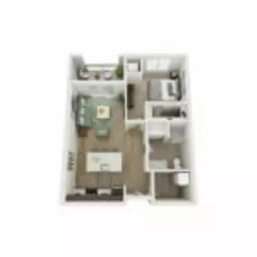 The Glade Floor Plan Executive-B1, One Bedroom One Bath Apartment in Janesville Wisconsin