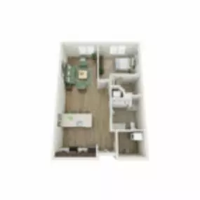 The Glade Floor Plan Executive-B4-ADA, One Bedroom One Bath Apartment in Janesville Wisconsin