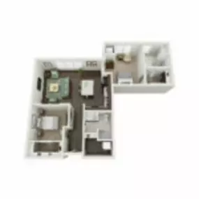 The Glade Floor Plan Elite-C3, Two Bedroom Two Bath Apartment in Janesville Wisconsin