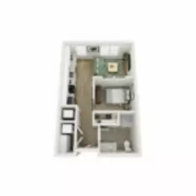 The Glade Floor Plan Executive-A1, Studio One Bath Apartment in Janesville Wisconsin