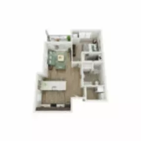 The Glade Floor Plan Executive-B3, One Bedroom One Bath Apartment in Janesville Wisconsin