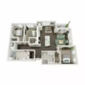 The Glade Floor Plan Elite-D1, Three Bedroom Two Bath Apartment in Janesville Wisconsin