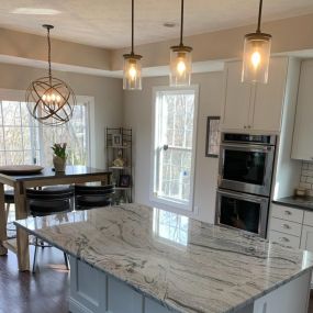 Ace Handyman Services installed a new countertop and remodeled this kitchen island in Columbus, Ohio.