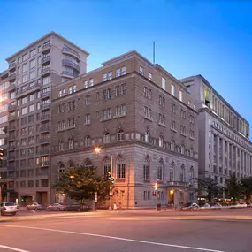 Mcpherson square metro building exterior nighttime