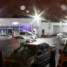 Outside the Ford Glasgow Commercials and Bodyshop