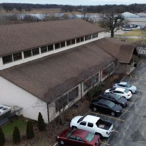 Russo hainesville exterior building drone shot
