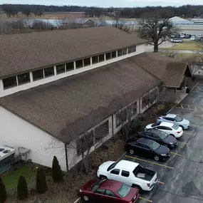 Russo hainesville exterior building drone shot