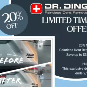 20% off - February 2025 - Dr. Ding Paintless Dent Removal - Idaho Falls