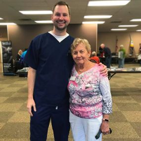 Jake Ridder, PA-C, performed skin screenings for the Saint Columbkille annual health fair this past Sunday. Pictured with Jake is Gretchen Reid, Health Fair Director for Saint Columbkille.