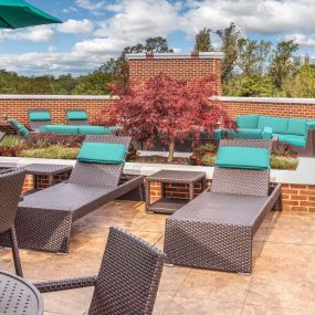 Rooftop terrace with stunning uptown Charlotte views and fireplace