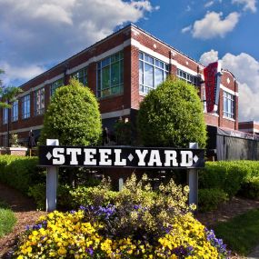 Steel yard business district near community