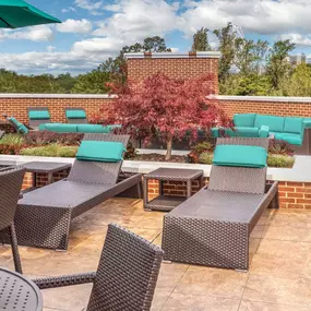 Rooftop terrace with stunning uptown Charlotte views and fireplace