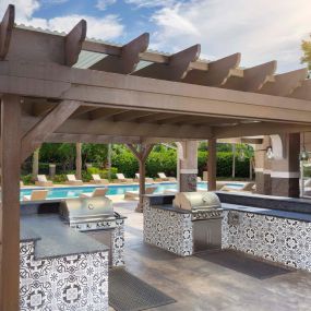 Poolside barbeque and outdoor dining