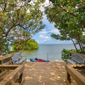 Onsite boardwalk to tampa bay with kayak launch