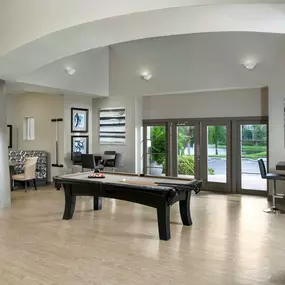 Resident lounge with billiards and seating