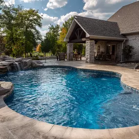 Backyard pool installation in Ohio