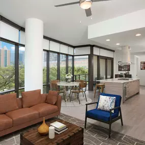 Apartments warm modern finishes with open concept floor plan