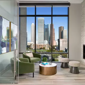 Morning room with skyline views and fireplace