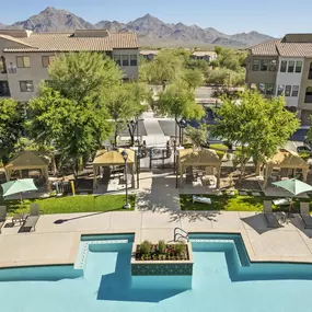 camden foothills apartments scottsdale az pool and cabanas with mountain view