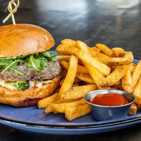 Vegetarian Boom Boom Sandwich with fired portobello mushroom