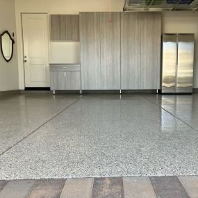 Epoxy flooring and coordinating storage help to LEVEL UP your garage!