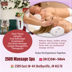 A couple's massage is just like any other massage service, 
but you and your partner receive the massage at the same time, 
on separate tables, and by two different massage therapists. 
The massage is generally offered in a private room on side-by-side massage tables.