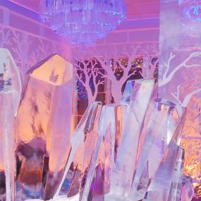 The temperature is controlled and designed to provide a refreshing experience as you explore the different ice sculptures and themed ice rooms.