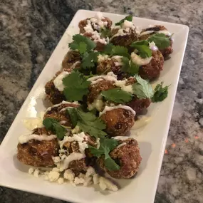 Elote Balls with Queso Fresca & Fresh Cilantro