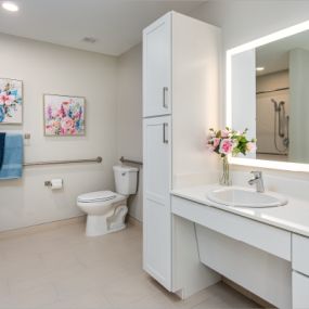 bathroom in assisted living apartment