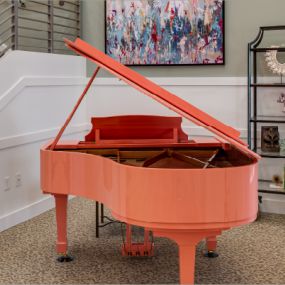 the grand piano in a beautiful coral