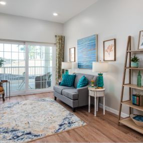 living room in assisted living apartment