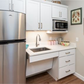 kitchen in assisted living apartment