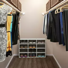 Large closet with built in hanging racks