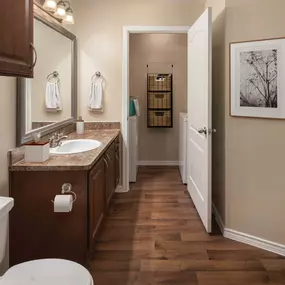 Bathroom and laundry room