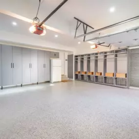 Complete Garage with flooring and cabinets