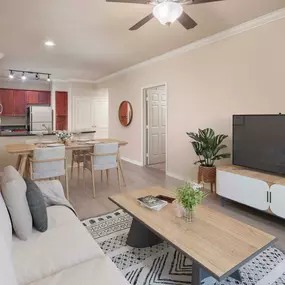 Open concept living space at Camden Northpointe Apartments in Tomball, TX