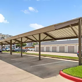 Covered parking at Camden Northpointe Apartments in Tomball, TX