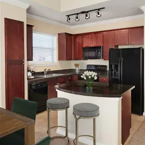 Kitchen with island at Camden Northpointe in Tomball, TX