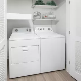 Full-size washer and dryer in every apartment home at Camden Northpointe apartments in Tomball, Tx