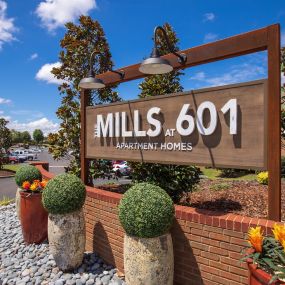 The Mills at 601 Entrance sign