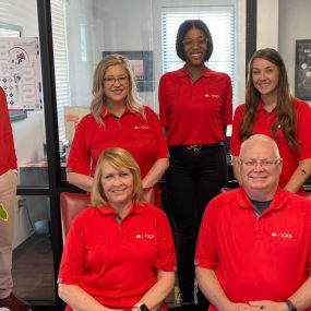 Exciting news to announce! Kim Dupree State Farm is opening another State Farm agency serving El Dorado and south Arkansas! Lots and work and preparation has gone into opening this office!! I am honored that State Farm chose me for this opportunity! There will be no change in our Ruston agency! Pictured is the El Dorado team and then the Ruston team and then everyone together!! 
(Not pictured- Keri, Adam & Anna) And ole Jake had to get in the picture!