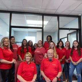 Exciting news to announce! Kim Dupree State Farm is opening another State Farm agency serving El Dorado and south Arkansas! Lots and work and preparation has gone into opening this office!! I am honored that State Farm chose me for this opportunity! There will be no change in our Ruston agency! Pictured is the El Dorado team and then the Ruston team and then everyone together!! 
(Not pictured- Keri, Adam & Anna) And ole Jake had to get in the picture!