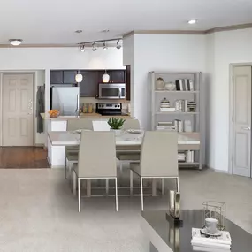 Large open kitchen and living room at Camden Aventura apartments in Aventura, FL