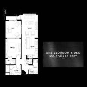 One Bedroom + Den 950 Square Feet