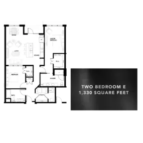 Two Bedroom E 1,330 Square Feet