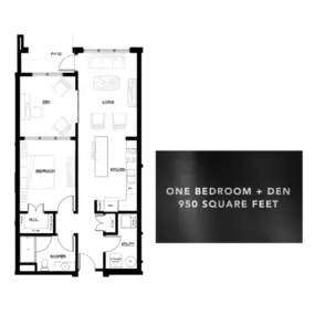 One Bedroom + Den 950 Square Feet